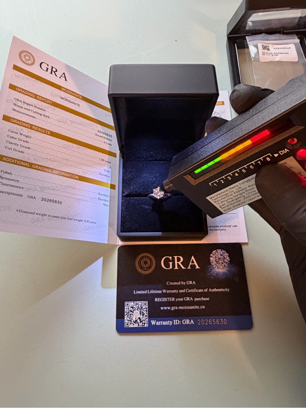 GRA Moissanite Solitaire Ring in Silver Tone with Center Stone